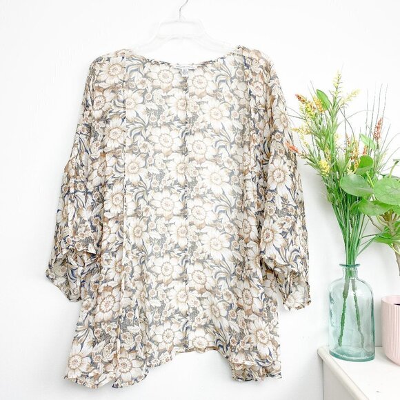 🌻 AMERICAN EAGLE Floral Kimono XS/S Sheer Cover Up - Picture 1 of 5